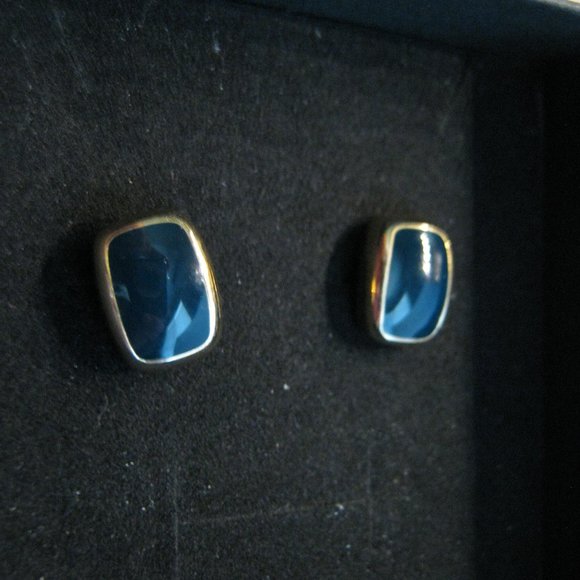 Vintage Christian Dior Gold Blue Lapis Earrings - Picture 1 of 7